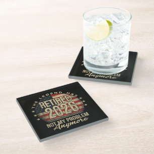 The Legend Has Retired 2026 Funny  Glass Coaster
