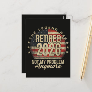 The Legend Has Retired 2026 Funny Postcard