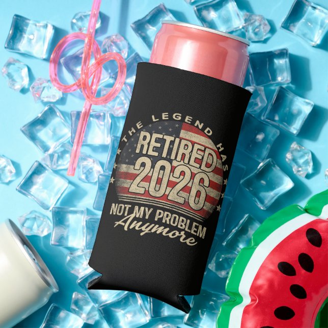 The Legend Has Retired 2026 Funny  Seltzer Can Cooler (In Situ Summer)