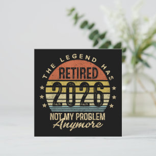 The Legend Has Retired 2026 Retro Sunset Graphic Invitation