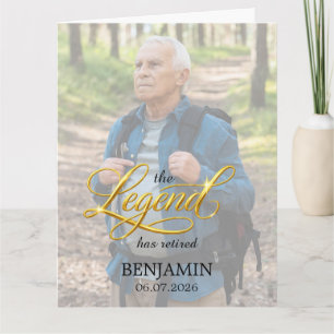 The Legend has Retired, Black and Gold photo Card