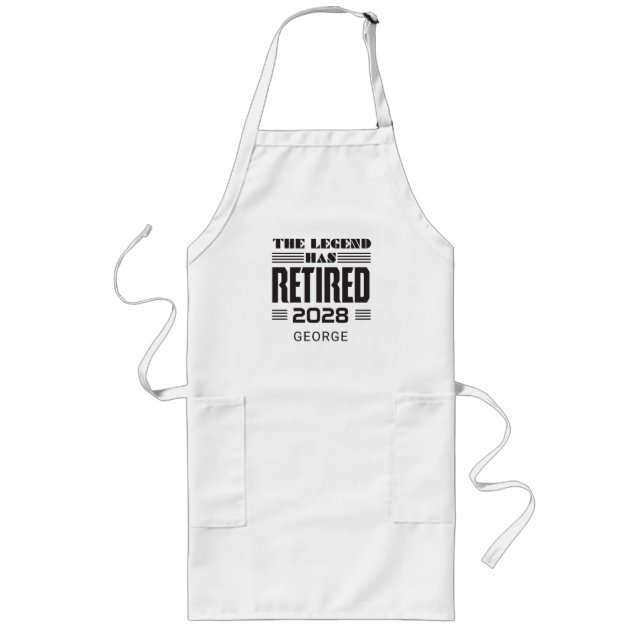 The Legend Has Retired Custom Retirement Gag Long Apron (Front)