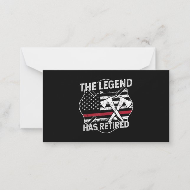 The Legend Has Retired Firefighter Retirement Card (Front)