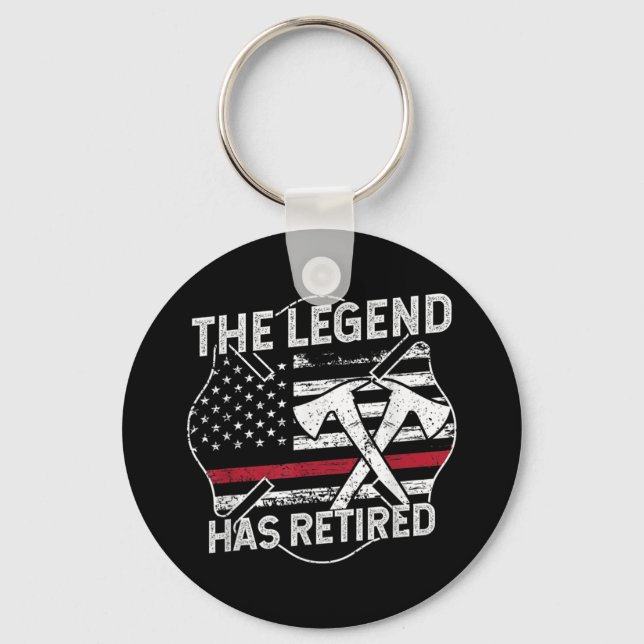The Legend Has Retired Firefighter Retirement Keychain (Front)