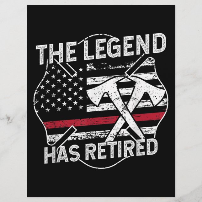 The Legend Has Retired Firefighter Retirement Letterhead (Front)