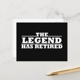 The Legend Has Retired funny retirement Holiday Postcard