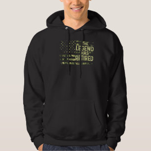 The Legend Has Retired Military Flag Retirement Hoodie