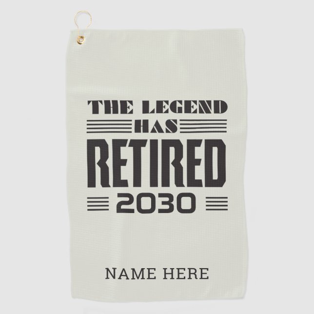 The Legend Has Retired Personalized Retirement Golf Towel (Front)