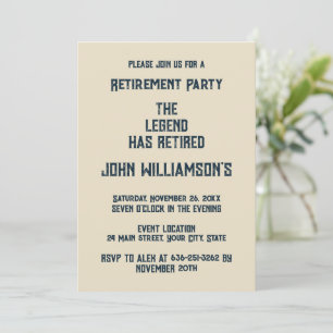 The Legend Has Retired Retirement cocktail party Invitation