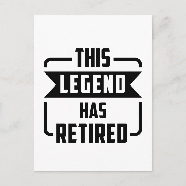 the legend has retired T-Shirt Announcement Postcard (Front)