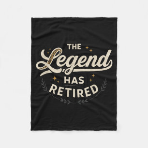 The Legend Has Retired Vintage Script  Fleece Blanket