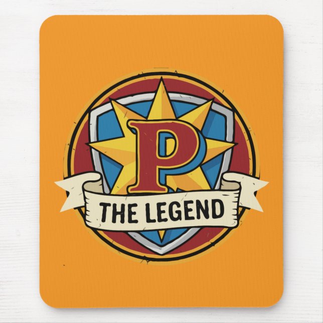 The Legend Monogram P - Custom Superhero Gamer  Mouse Pad (Front)