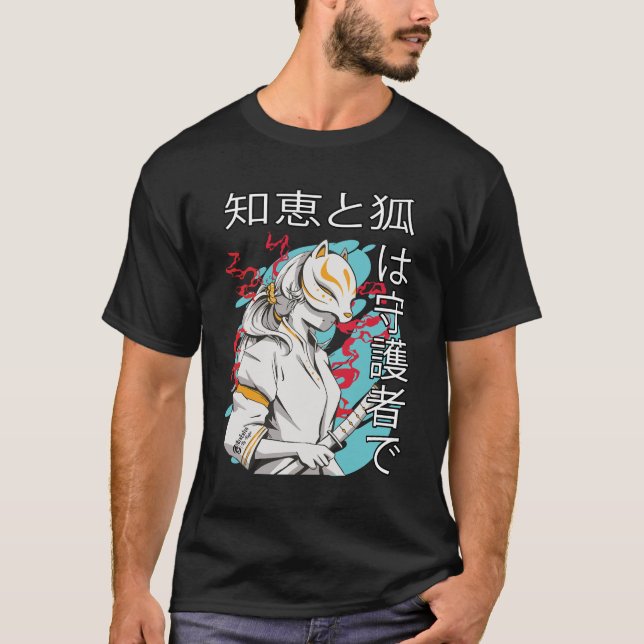 The Legend Of Kitsune Men Black T-Shirt (Front)