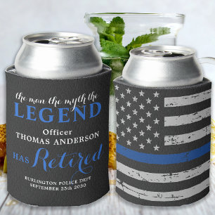 The Legend Retired Personalized Police Retirement Can Cooler