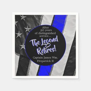 The Legend Retires Police Retirement Party Paper Napkin