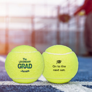 The Legendary Grad – Custom Blue Green Gift Tennis Balls