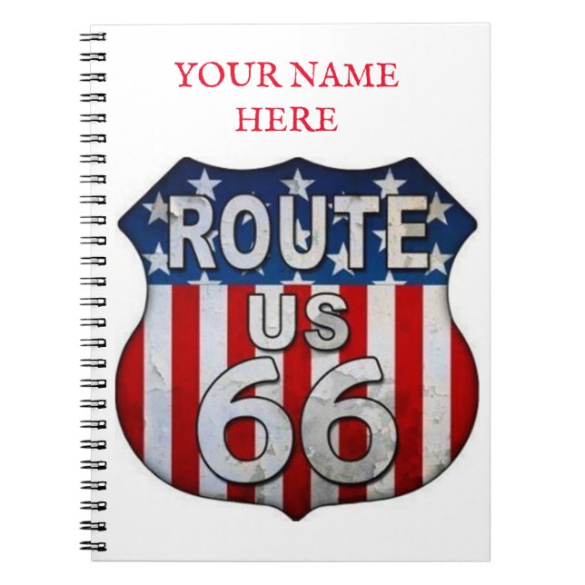 THE **LEGENDARY ROUTE 66** HIGHWAY SPIRAL NOTEBOOK (Front)