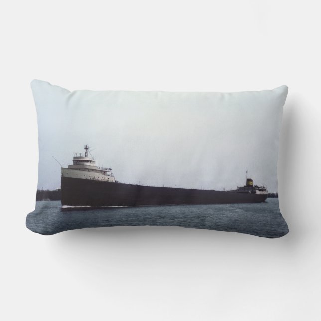 The Legendary S.S. Edmund Fitzgerald Lumbar Pillow (Front)