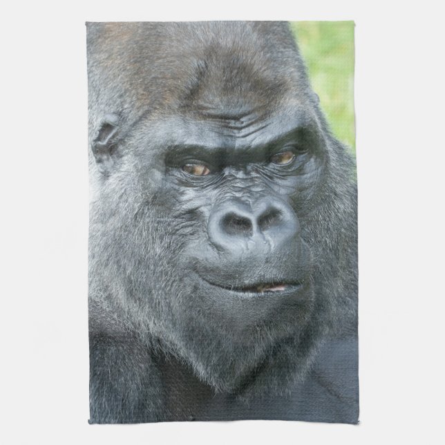 The Legendary Side Glance of a Siverback Kitchen Towel (Vertical)