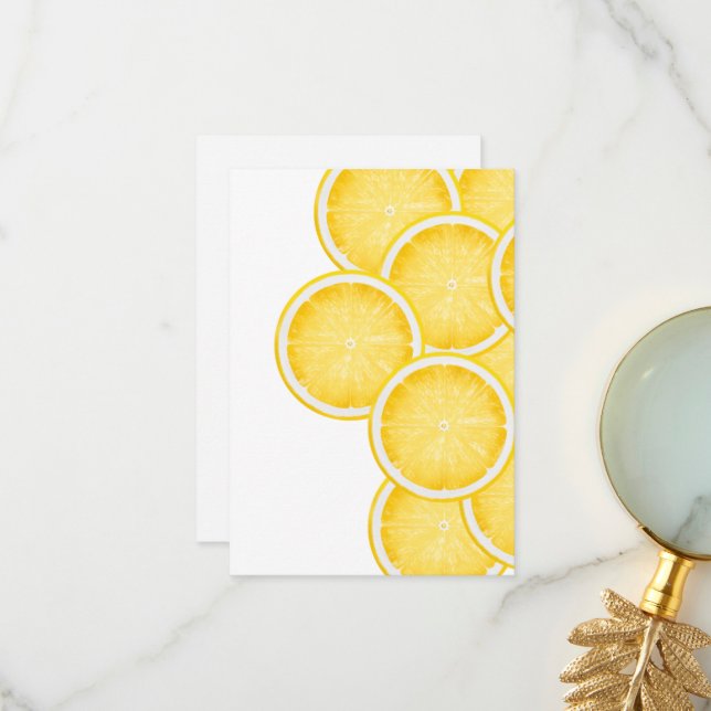 The Lemon Spritz Yellow Thank You Card (Front/Back In Situ)