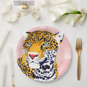 The Leopard Portrait Paper Plate