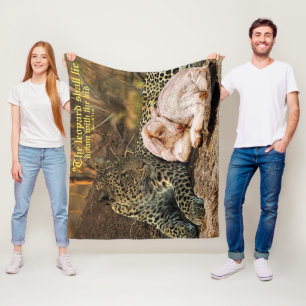 The leopard shall lie down with the kid-Isaiah 11 Fleece Blanket