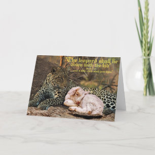The leopard shall lie down with the lamb-Isaiah 11 Card