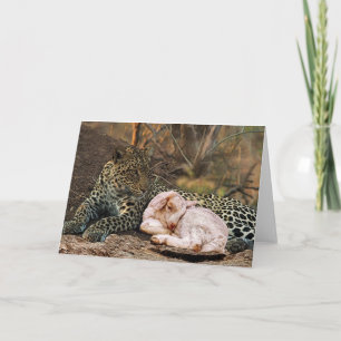 The leopard shall lie down with the lamb-Isaiah 11 Card