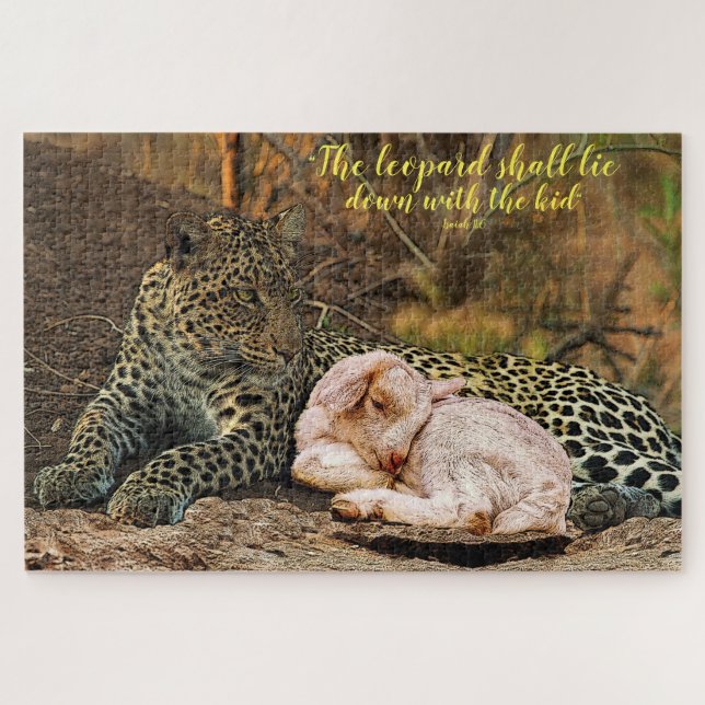 The leopard shall lie down with the lamb-Isaiah 11 Jigsaw Puzzle (Horizontal)