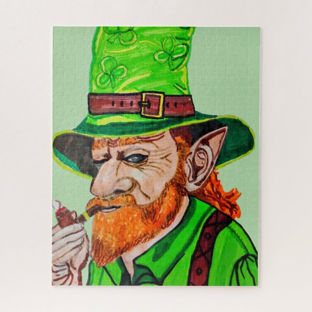 THE LEPRECHAUN OF THE WOODLANDS  JIGSAW PUZZLE (Vertical)
