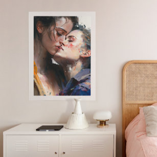 The Lesbian Lovers Colourful Painting Poster