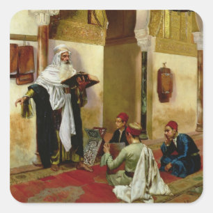 The Lesson (oil on canvas) Square Sticker