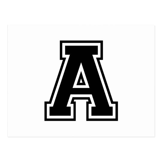 The Letter A, Collegiate Alphabet Postcard