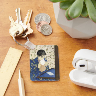 The Letter by Mary Cassatt, Vintage Impressionism Keychain