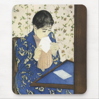 The Letter by Mary Cassatt, Vintage Impressionism Mouse Pad