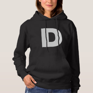 The Letter D Capital Plain White Bold Text Hoodie