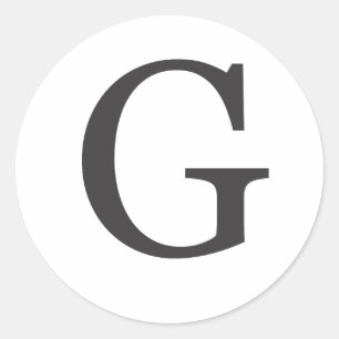 "the letter G" Classic Round Sticker