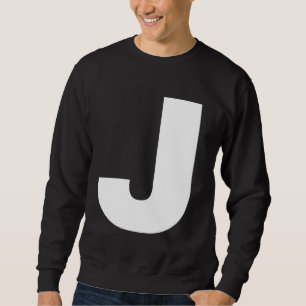 The Letter J Capital Plain White Bold Text Sweatshirt