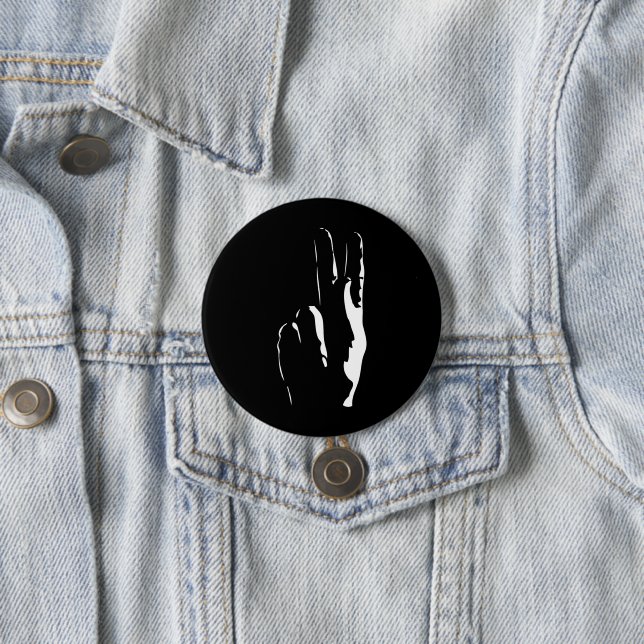 the letter K in sign language 3 Inch Round Button (In Situ)