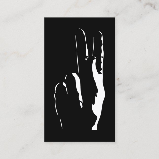 the letter K in sign language Business Card (Front)