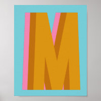 The letter 'M' in Retro Colours and Lettering