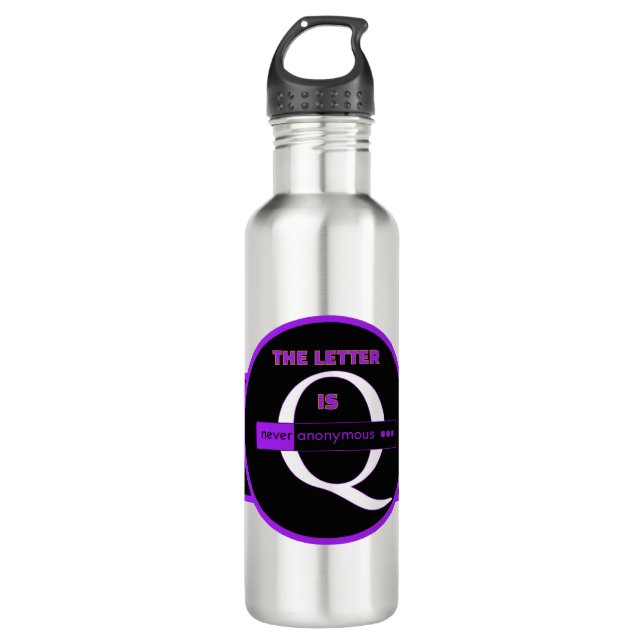 The Letter Q | Never Anonymous – Alfa Sity Design  710 Ml Water Bottle (Front)