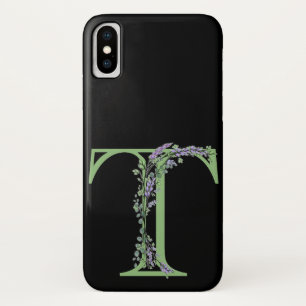 The letter T monogram Lavender Eucalyptus Case-Mate iPhone Case