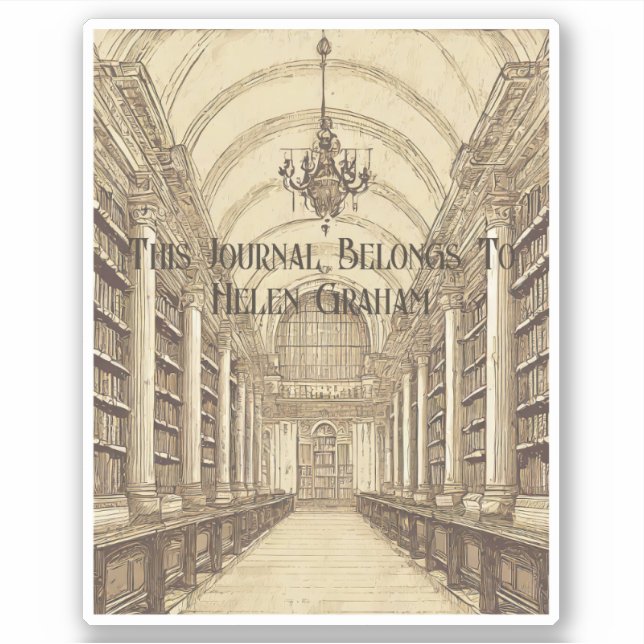 "The Library" Academia Bookplate (Front)