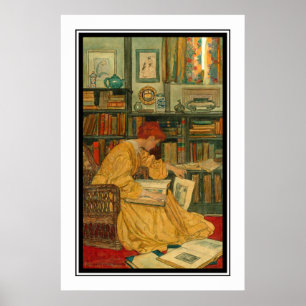 The Library by Elizabeth Shippen Green Poster