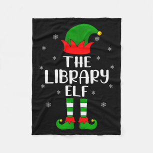 The Library Elf Christmas Party Matching Family Xm Fleece Blanket