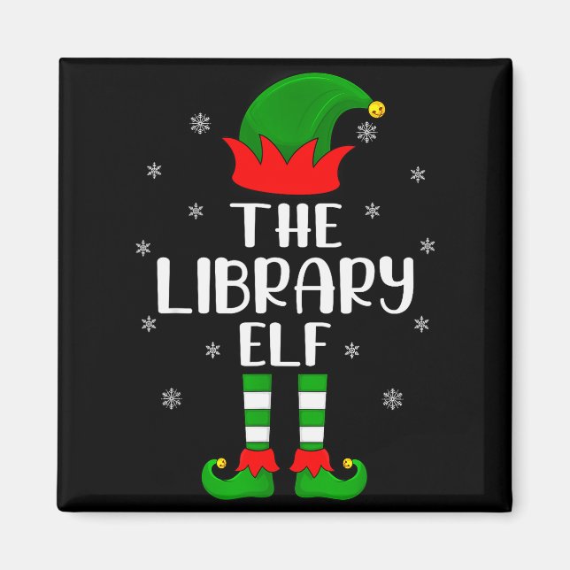 The Library Elf Christmas Party Matching Family Xm Magnet (Front)