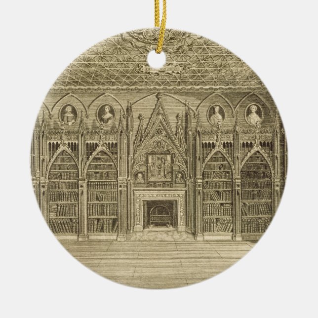 The Library, engraved by Godfrey, from 'Descriptio Ceramic Ornament (Front)