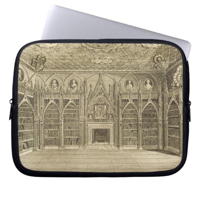 The Library, engraved by Godfrey, from 'Descriptio Laptop Sleeve (Front)