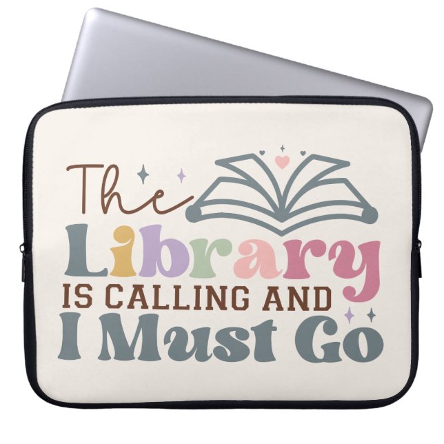 The Library Is Calling Laptop Sleeve (Front)